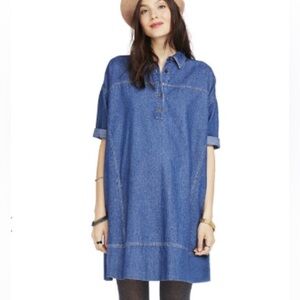 Hatch Maternity The Lizzie Dress Women’s Denim Blue Shirt Shift Mini Size 2